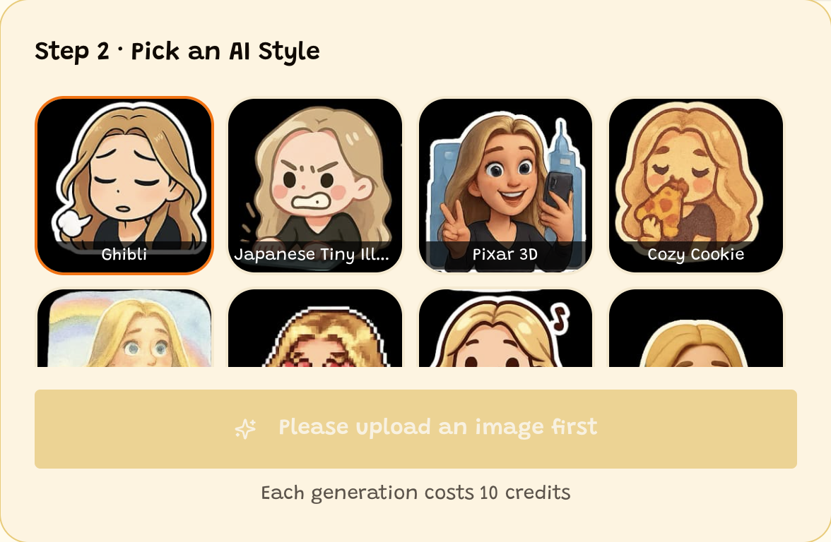 Select NANO Banana Character